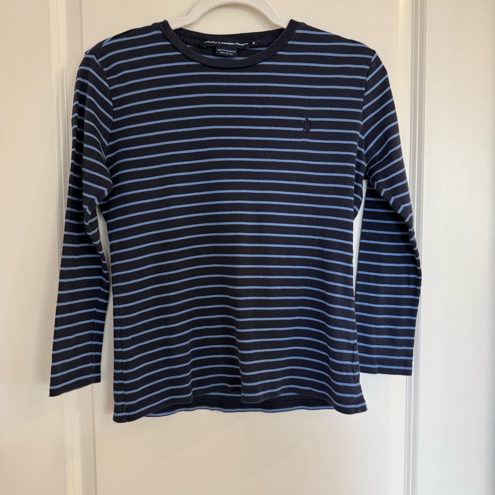 Ralph Lauren Striped Navy & Light Blue Long Sleeve Top